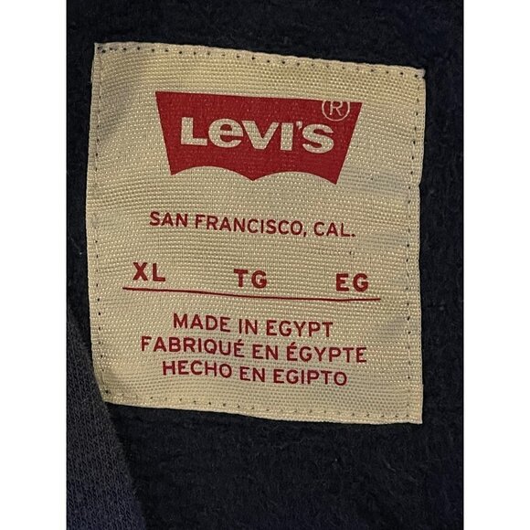 Levi's Navy Blue Red Embroidered Logo Pullover Hooded Sweatshirt‎ Youth Size XL - Picture 6 of 8